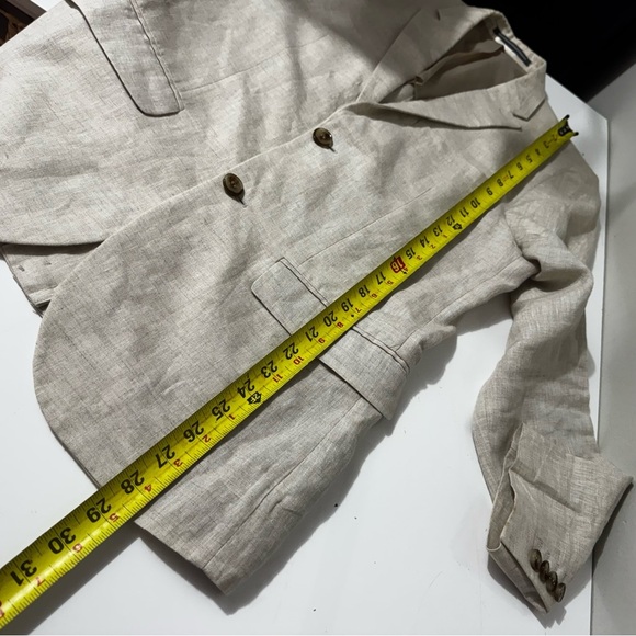 H&M Women's cream linen minimalist Blazer - Picture 6 of 6